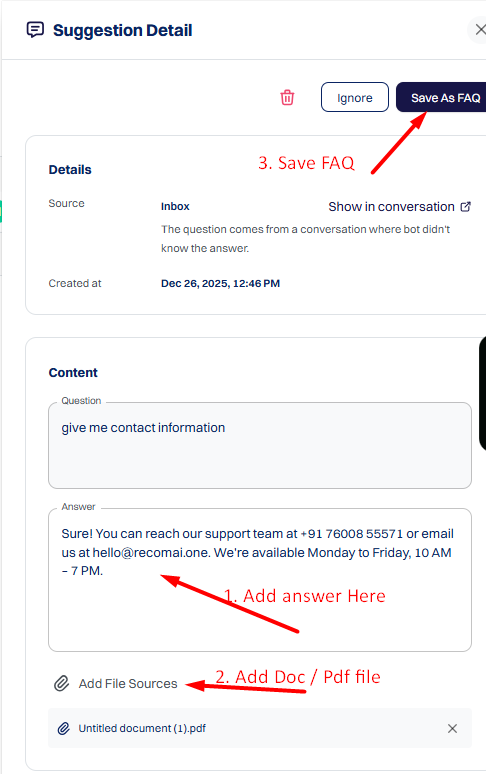 Click this option, select your file...