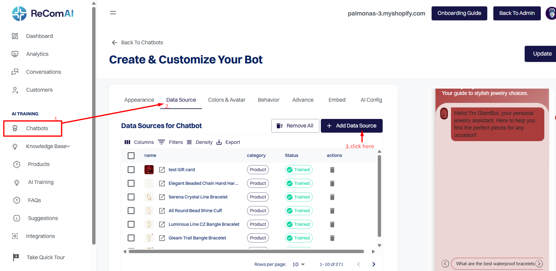 Where to Find the Data Source Section