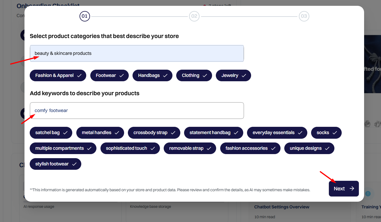 Auto-Generated Categories & Keywords