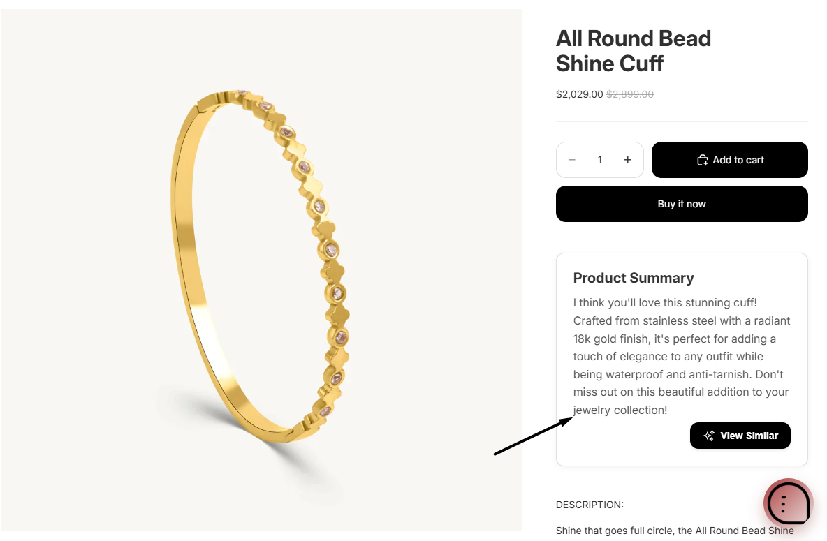 Now the widget will appear on your product pages.