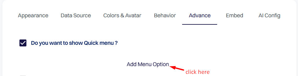 Step 2: Enable Quick Menu