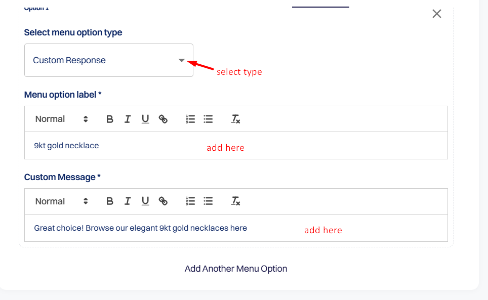 Option 1: Custom Response