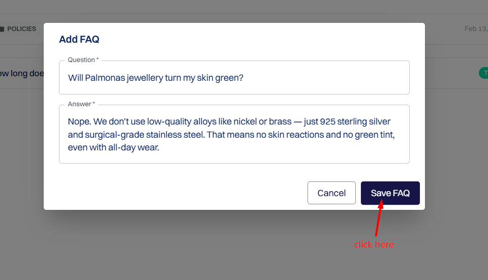 Step 3: Enter Your FAQ