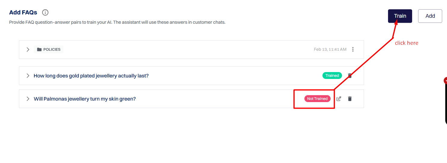 FAQ List View