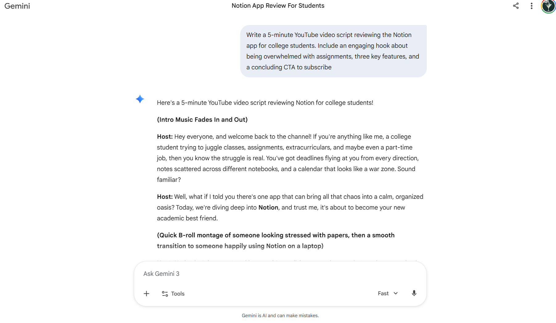 YouTube script generation and video content creation using Gemini AI for engaging digital marketing