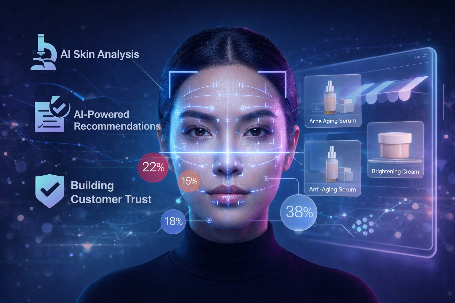ReComAI AI Face Scan Technology — Skincare Personalization Platform for eCommerce Stores