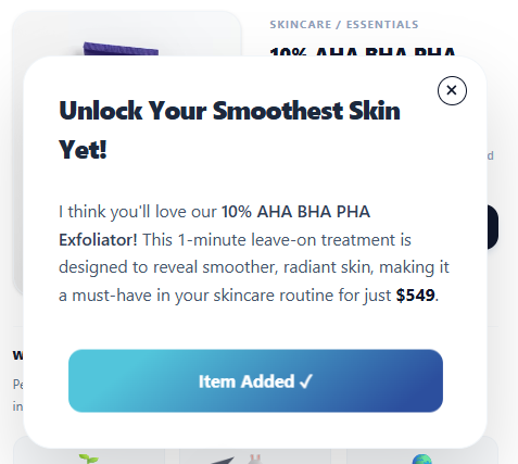 AI Nudge & Welcome Popups