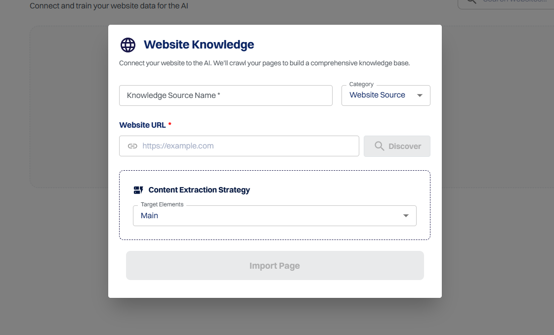 Add Website Name and URL