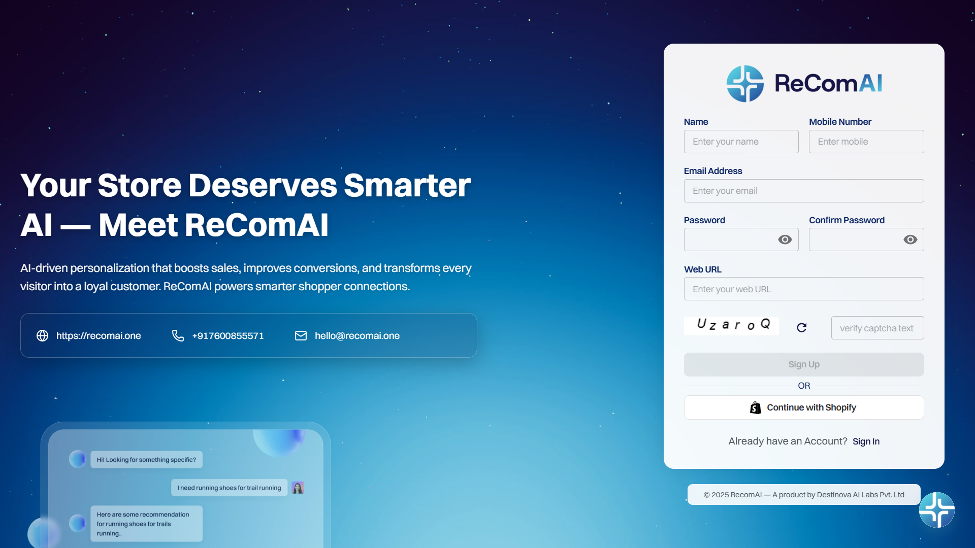 Click on Create Account