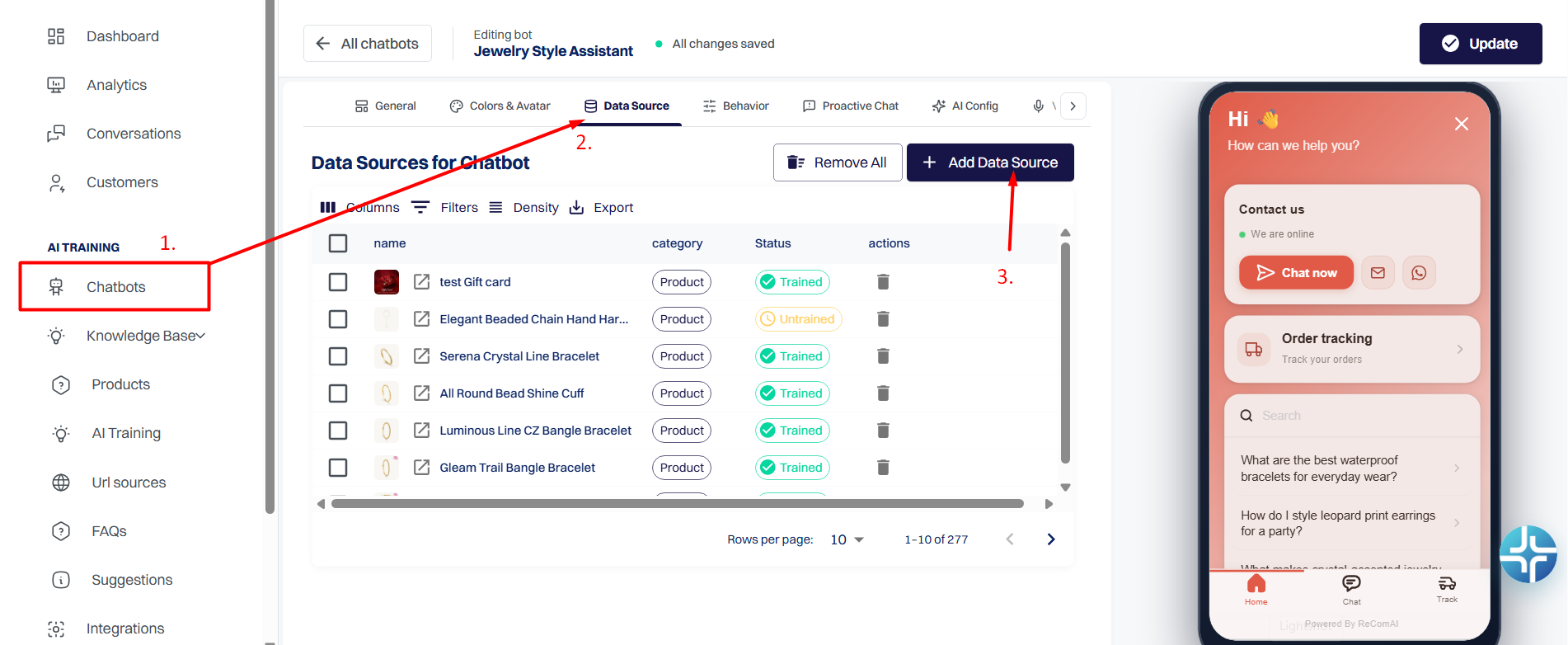 Where to Find the Data Source Section