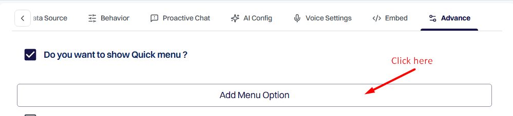 Step 2: Enable Quick Menu