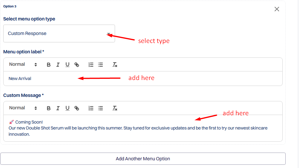 Option 1: Custom Response
