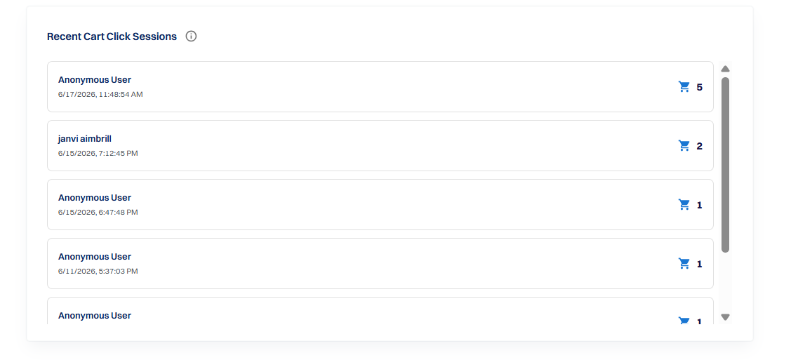 This section lists the...